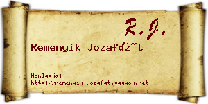 Remenyik Jozafát névjegykártya